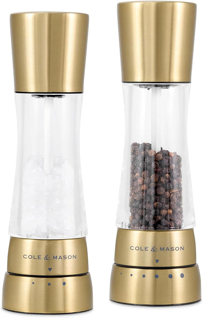 COLE & MASON Derwent Salt Grinder - Stainless Steel Mill Includes Gourmet Precision Mechanism and Premium Sea Salt