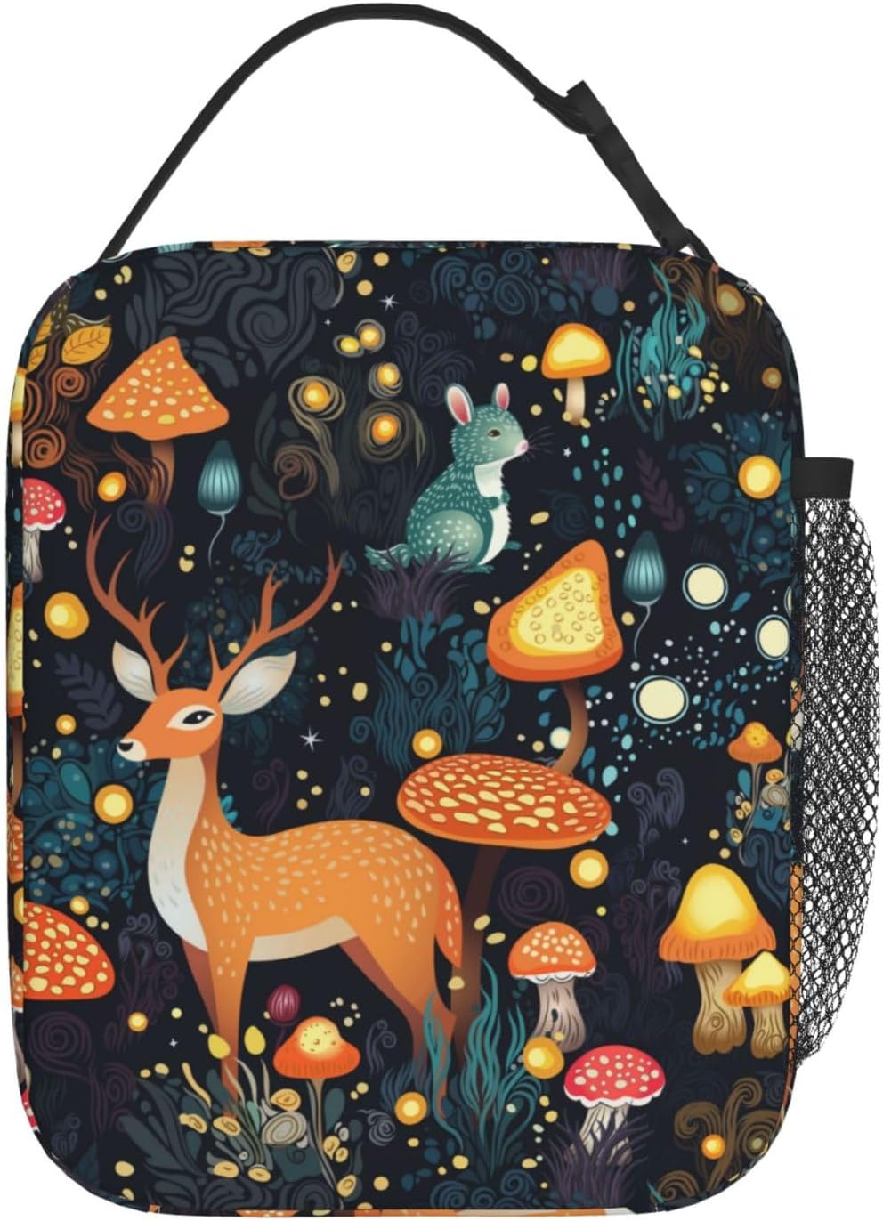 Black Cat Reusable Lunch Box Food Bag Insulated Lunch Bag for Teenage Boys Girls School Beach