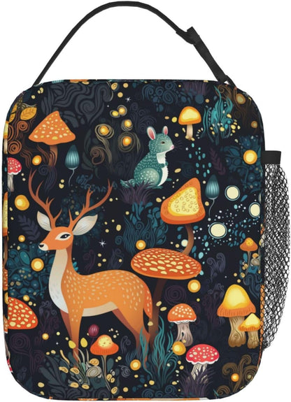 Black Cat Reusable Lunch Box Food Bag Insulated Lunch Bag for Teenage Boys Girls School Beach