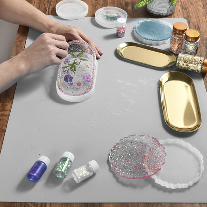 Sapid Extra Large Silicone Sheet for Crafts, Thick Silicone Jewelry Casting Mats, Nonstick Nonslip Silicon Mat for Epoxy Resin, Art Painting, Heat- Resistance Counter Mat (20"×27.9", Dark Gray)