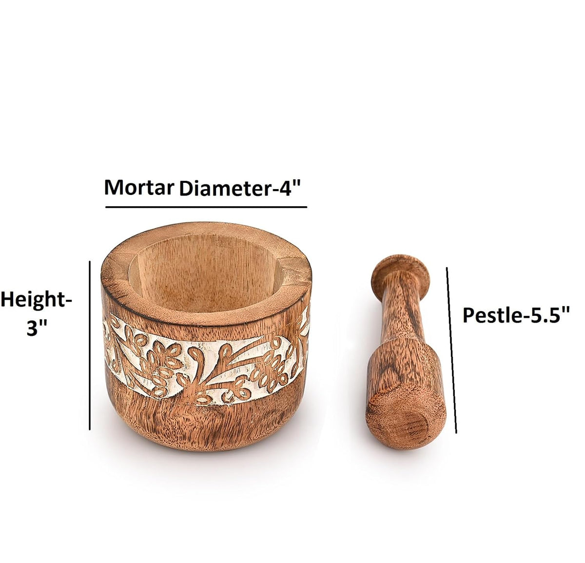 Mortal & Pestle Mango Wood Natural Wooden Mortar & Pestle Mixing Grinder Set Pill Crusher Kitchen Utensils Housewarming Gift