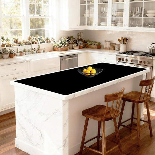 Extra Large Silicone Mat 78.7''x23.6''(200cmx60cm), Large Silicone Mats for Kitchen Counter, Multipurpose Heat Resistant Mat, Waterproof Placemat for Countertop Protector, Black