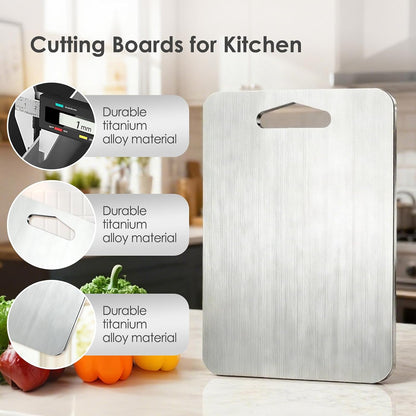 2mm Thicker Upgraded Anti-Slip 3pcs Cutting Boards,316 Food Grade Stainless Steel,Healthy Kitchen Cutting Board, Perfect for Chefs,Campers,And Gifts,17.7x11.8in,14.2x9.8in,11.8x9.1in