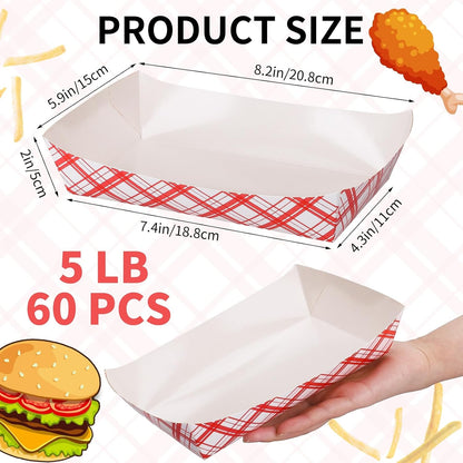 woric 54 Pcs Mexican Taco Food Trays, Disposable Mexican Nacho Paper Plates Popcorn Snack Candy Fries Tray for Birthday Carnival Easter Supplies