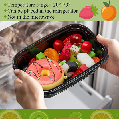 Chunful 36 Pcs 3 Compartment Transparent Snack Containers with Lids Disposable Bento Box Plastic Food Meal Prep Containers for Condiment Salad Dipping School Work Lunch
