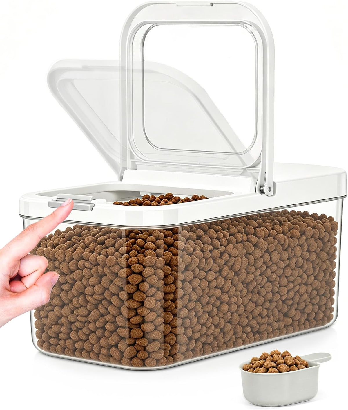 TBMax Dog Cat Food Storage Container 12Lbs with Airtight Flip-up Lid, Large Pet Food Dog Treat Container with Scoop, Airtight Food Storage Bin for Kitchen Organization