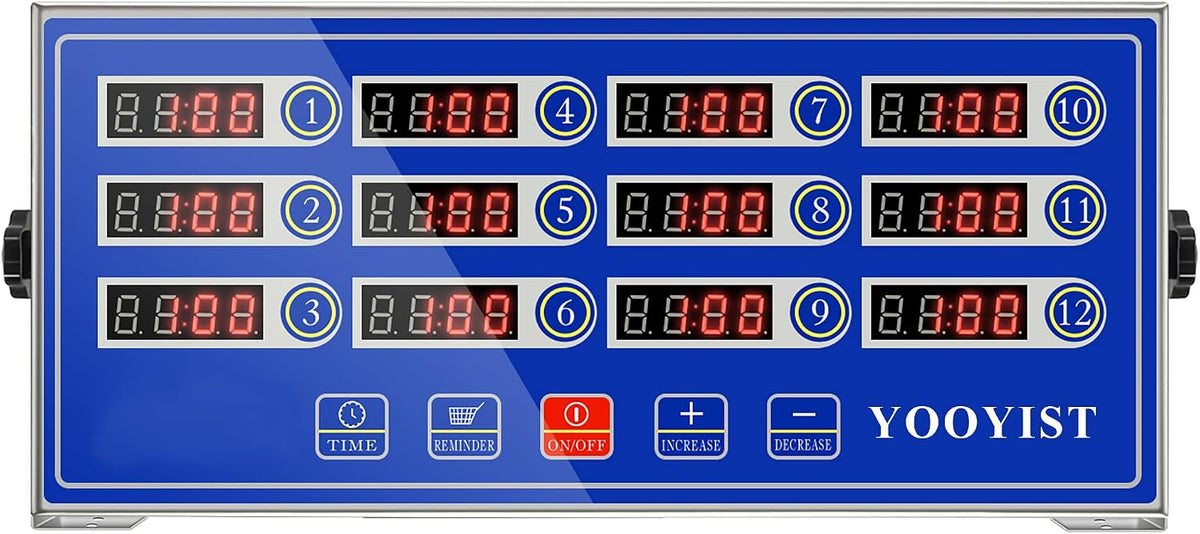 Commercial Kitchen Timer 12 Channel Digital Loud Alarm Cook Timer