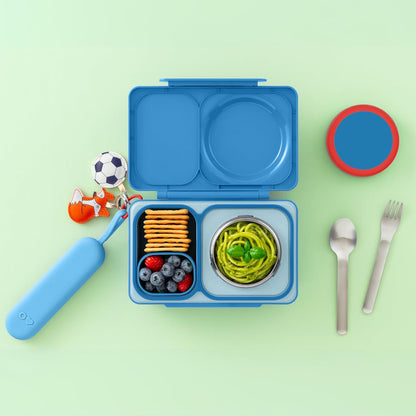 Omie OmieBox Kids Utensils Set with Case - 2 Piece Plastic, Reusable Fork and Spoon Silverware with Pod for Kids (Mint Green)