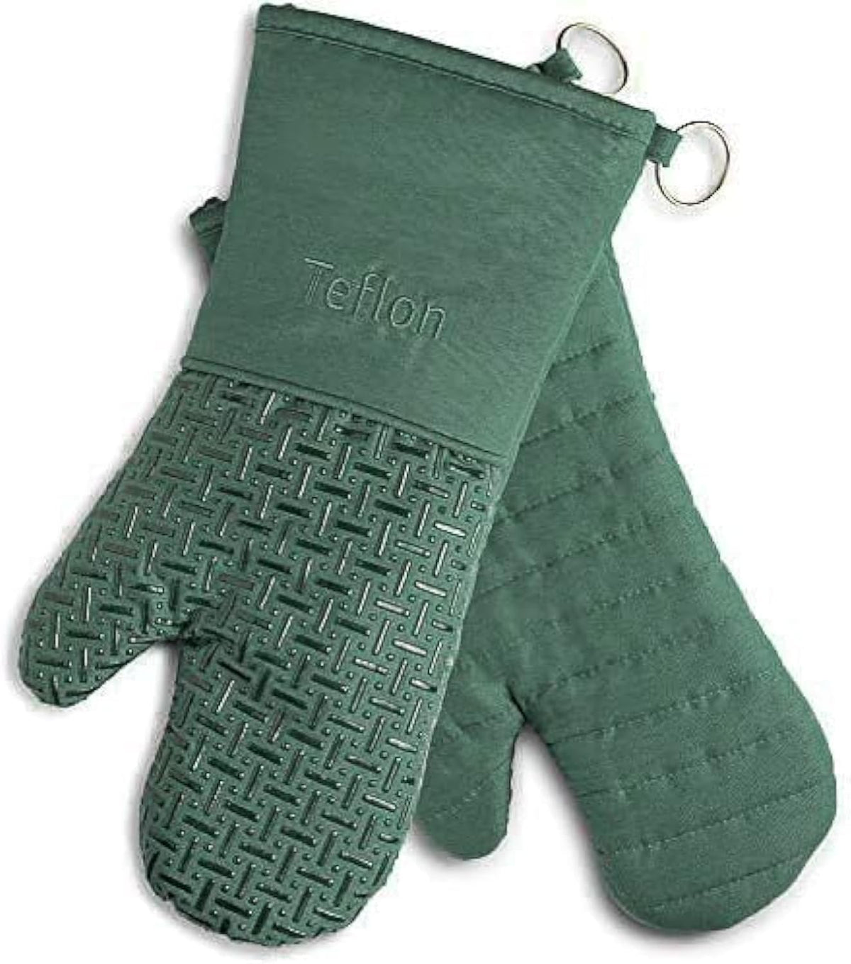 Xlnt Extra Long Oven Mitts (Black) | Teflon EcoElite Water Repellent | Heat Resistant for Oven Cooking, Grill & BBQ | Non Slip Gloves with Teflon EcoElite Finish, Cotton Lining & Hanging Loop