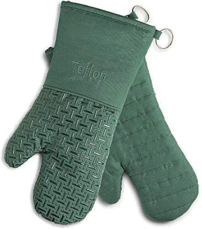 Xlnt Extra Long Oven Mitts (Black) | Teflon EcoElite Water Repellent | Heat Resistant for Oven Cooking, Grill & BBQ | Non Slip Gloves with Teflon EcoElite Finish, Cotton Lining & Hanging Loop