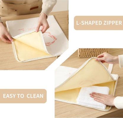 Wide Zipper Access Cotton &Beeswax Bags for Homemade Bread 2 Pack XL Reusable Beeswax Bread Bags for Homemade Bread Freezer Organic Cotton Food Storage Bags to Keep Fresh
