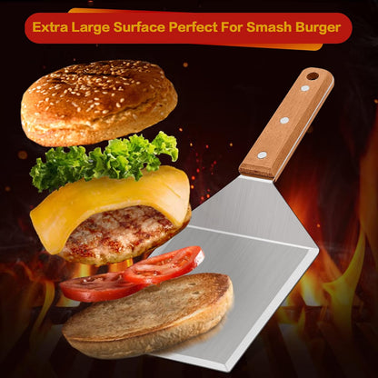 Leonyo Heavy Duty Stainless Steel Hamburger Spatulas Turner