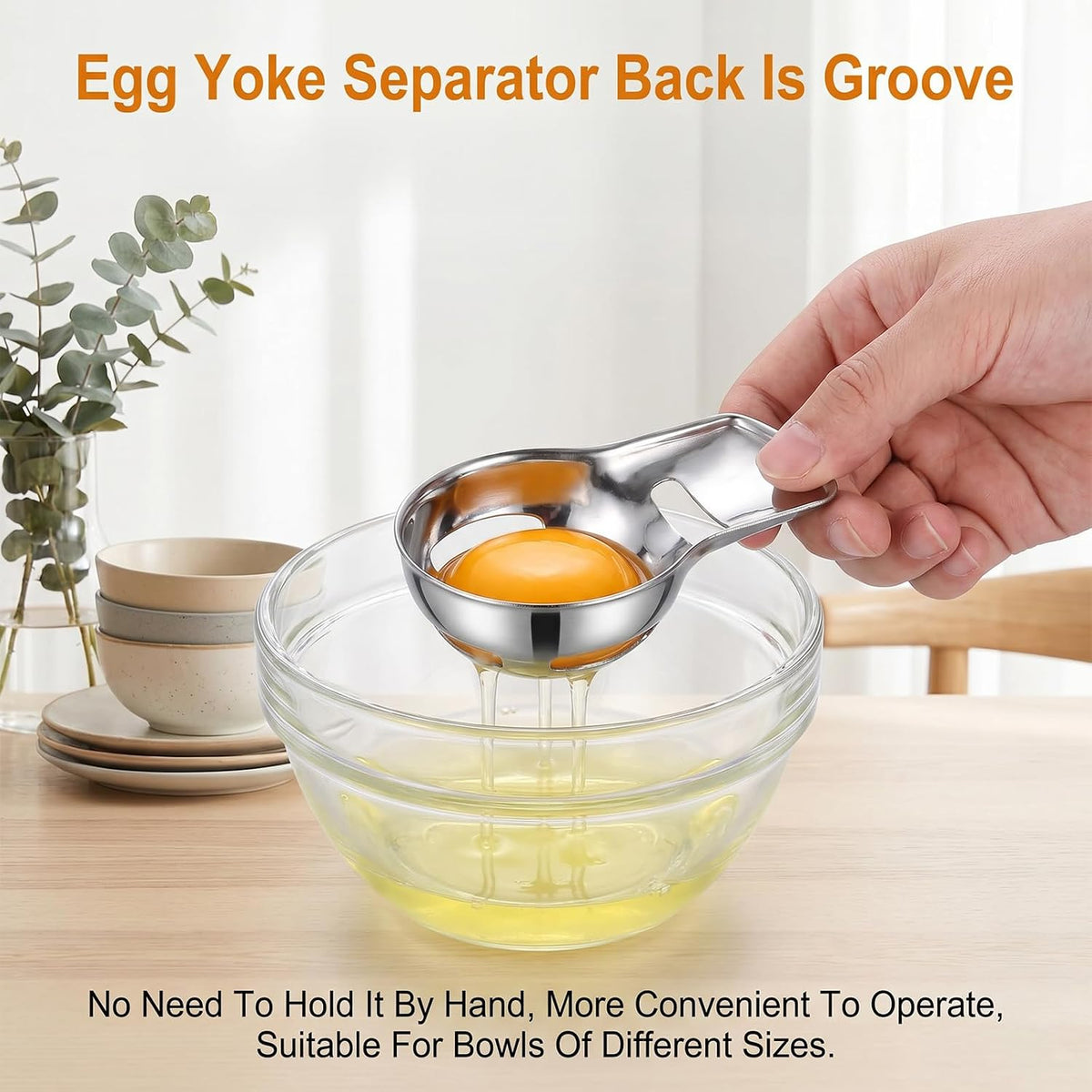 cobee Egg Yolk Separator,Stainless Steel Egg Separator for Raw Eggs
