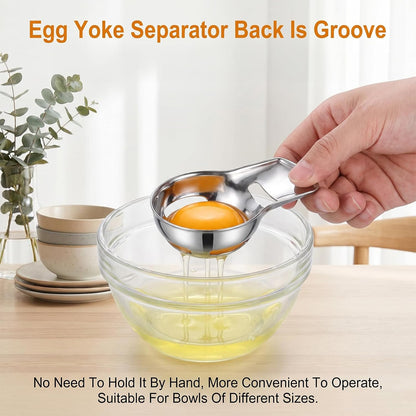 cobee Egg Yolk Separator,Stainless Steel Egg Separator for Raw Eggs
