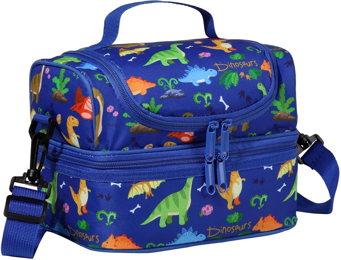 Lunch Bag for Girls,ChaseChic Insulated Lightweight Lunch Boxes for Kids Boys Dual Compartment Lunch Organizer Leak-Proof Cooler Bag with Detachable Adjustable Shoulder Strap,Purple Butterflies