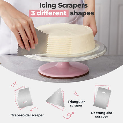 Kootek 12" Aluminum Cake Turntable Set, Rotating Cake Stand for Decorating