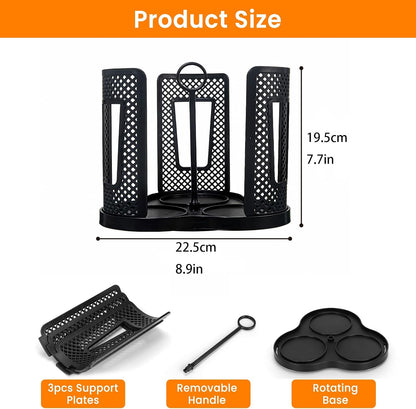 Rotating Coffee Cup Holder, Cup Dispenser with 4 Compartments, Plastic Cups Lid Organizer for Countertop, Coffee Station, Home, Office (white)