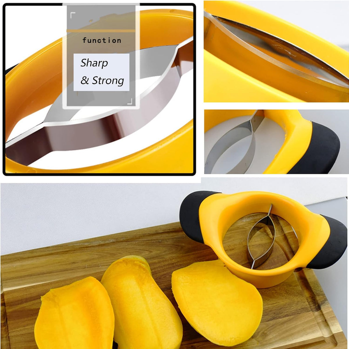 Sturdy Mango Slicer and Pit Remover Tool, Mango Splitter Fruit Cutter Mango Pitter with Ergonomic Grip Handle - Effortlessly Remove Pit and Divide