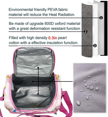 Lunch Bag for Kids Coole Lunch Box Tote for Women Girls Boys Children Student Insulated Bento Bag for School Work Picnic Outdoor Activities
