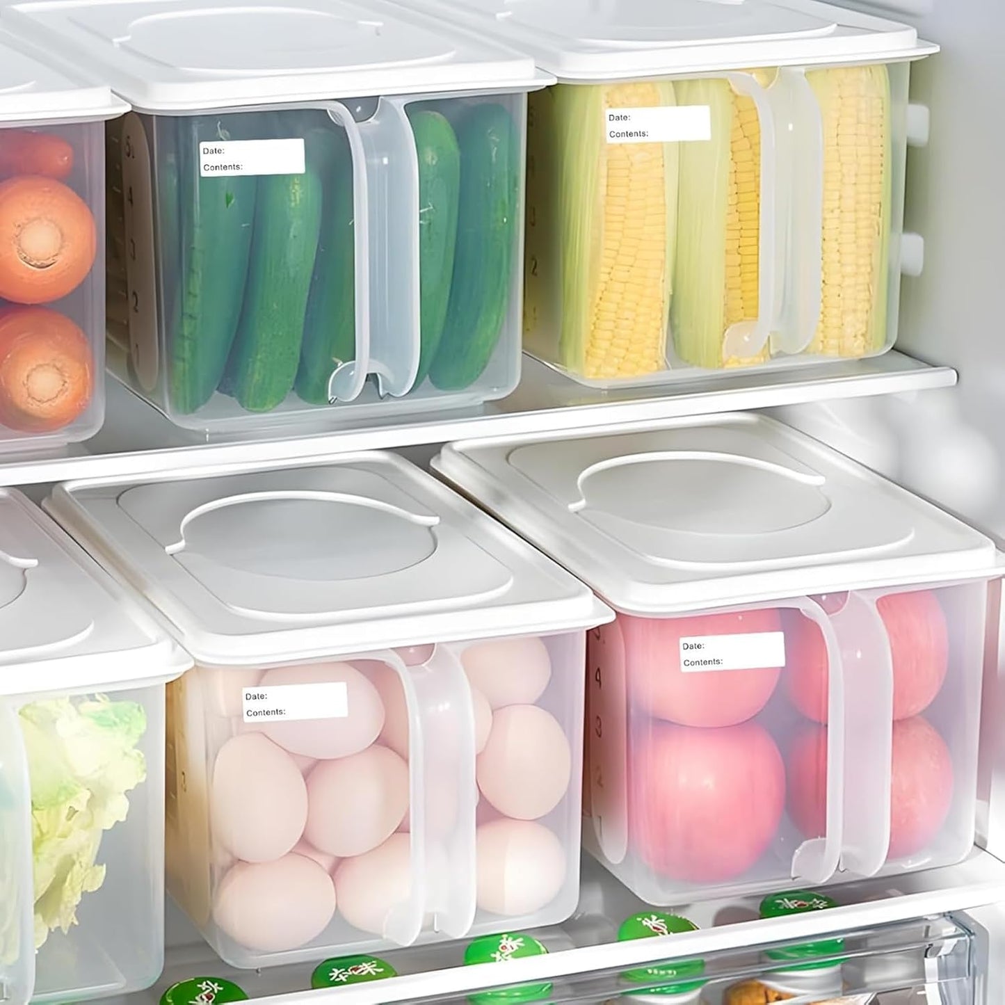 120PCS Removable Food Labels with Date & Contents Sections - Residue-Free, Easy-Clean Stickers for Kitchen, Freezer, Refrigerator & Storage Jars, Ideal for Pantry Organization