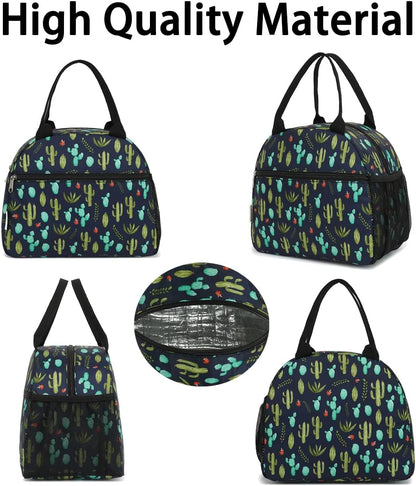 GYEUKHAM Lunch Bag Women, Lunch Box for Adult Men Kids Girls, Small Cute Lunchbox Tote Large Capacity Insulated Lunch Container Cooler for Work School Picnic Travel, Black White Stripes