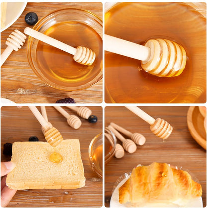 Wooden Honey Dipper Sticks, 3 Inch Honey Sticks Mini Honeycomb Sticks, Mini Honey Dipper Honey Stirrers for Honey Jar Dispense Drizzle Honey and Wedding Party Favors Gift