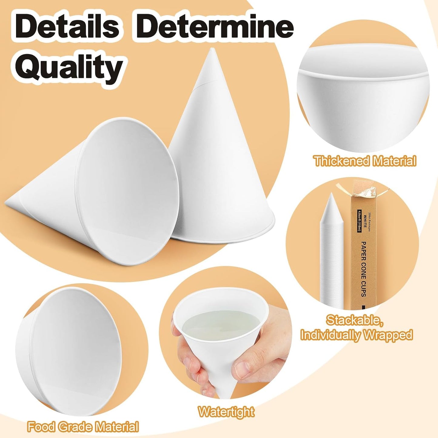 Roshtia 600 Pcs 4 oz Snow Cone Cups Paper Thicken Disposable with 1 Cups Dispenser Pull Type Wall Mount Cup Holder Paper for Restaurants, Home, and Office, and Shaved Ice, Cold (Black)