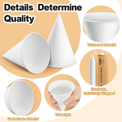 Roshtia 600 Pcs 4 oz Snow Cone Cups Paper Thicken Disposable with 1 Cups Dispenser Pull Type Wall Mount Cup Holder Paper for Restaurants, Home, and Office, and Shaved Ice, Cold (Black)