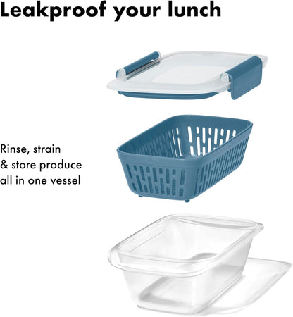 OXO Good Grips Prep & Go Snack & Dip Container, Snack Fuss-Free on the Move, Leakproof Reusable Small Meal Food Storage and Lid, Food Containers with Lids, Snack Organizer, 1.6 Cups/0.4 L
