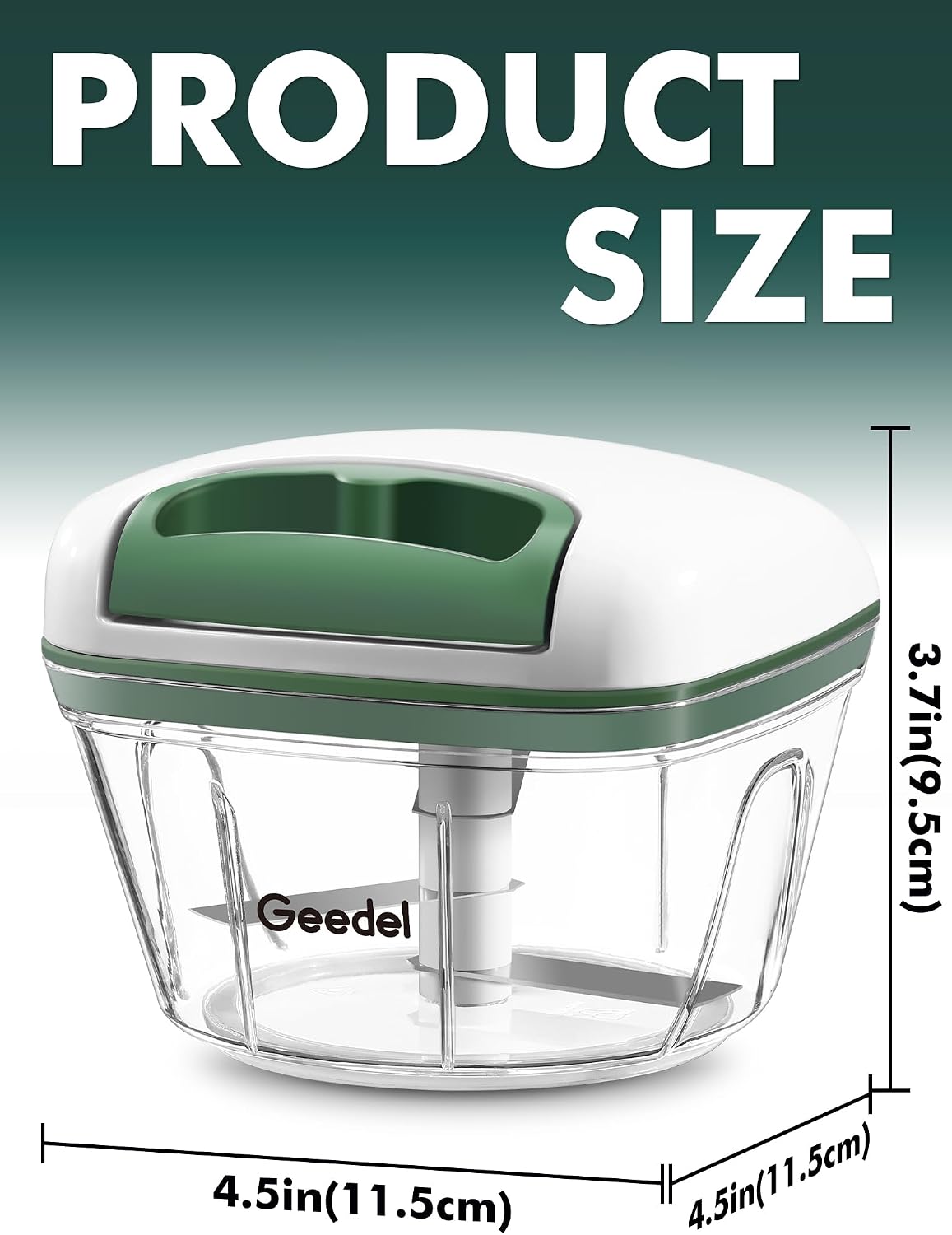 Geedel Vegetable Chopper, Manual Food Chopper with Hand Pull String, 500ml