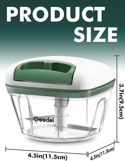 Geedel Vegetable Chopper, Manual Food Chopper with Hand Pull String, 500ml