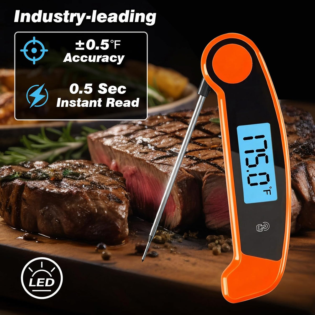 Oven Thermometer 2.75-Inch Dual Scale, 50-300°C/100-600°F, NSF 2‑Pack