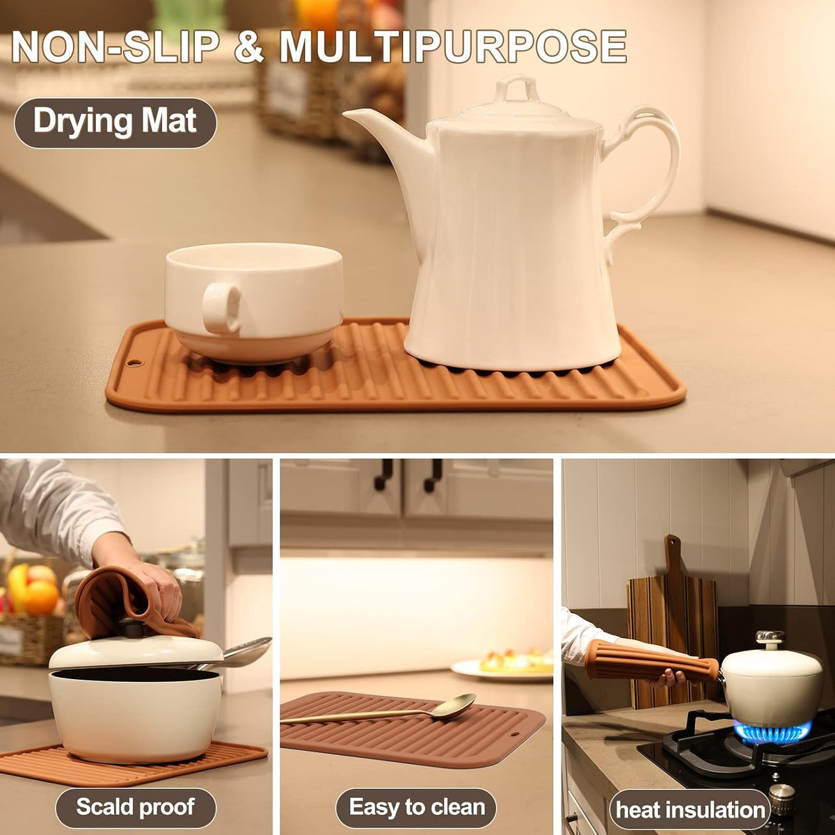 Joyhalo 4 Pack Trivets for Hot Dishes