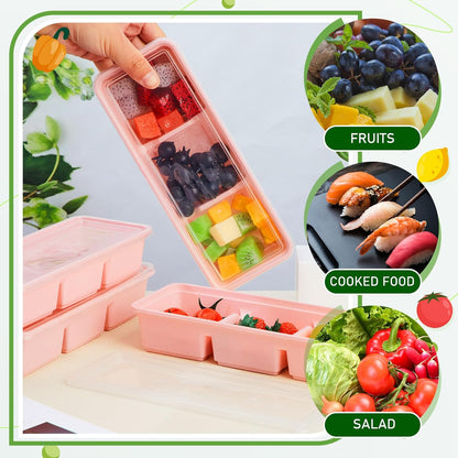 Hushee 50 Pack 17 oz Small Meal Prep Containers with 3 Compartments Snack Containers with Lid Disposable Plastic Bento Box Travel Lunch Food Boxes Stackable for Office Picnic (Clear)