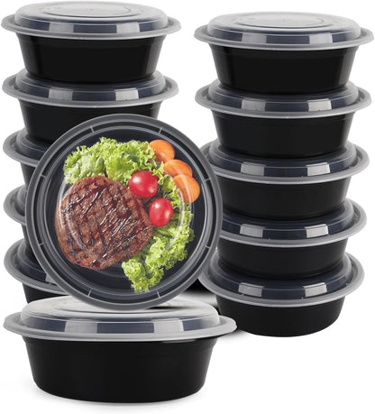 WGCC Meal Prep Containers [38OZ] Plastic Food Storage Containers With Lids,10-Pack Reusable To Go Containers, Disposable Food Prep Container, BPA-free, Stackable, Microwave/Dishwasher/Freezer Safe