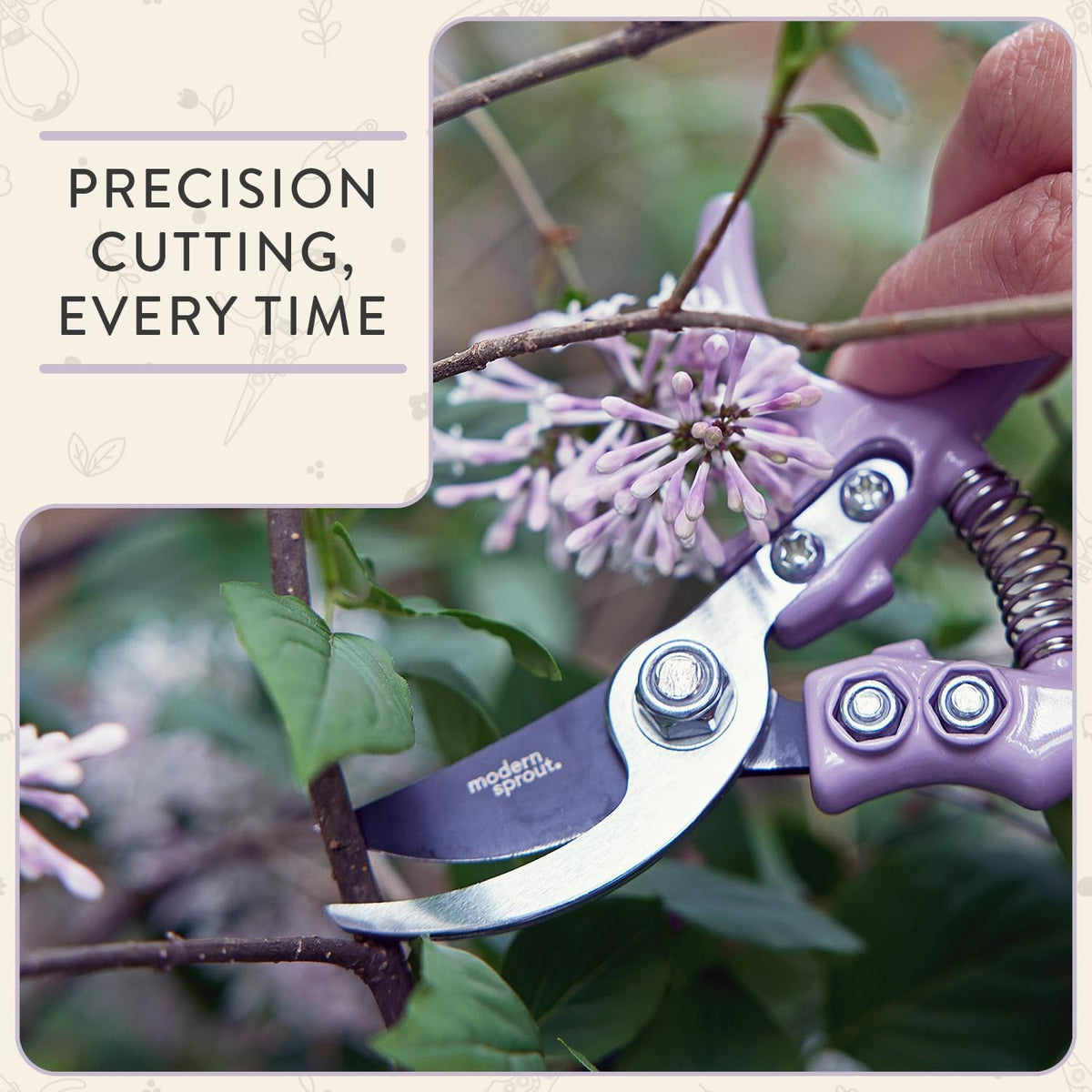 Modern Sprout Bypass Hand Pruners - Scissors - Gardening Tools - Sage