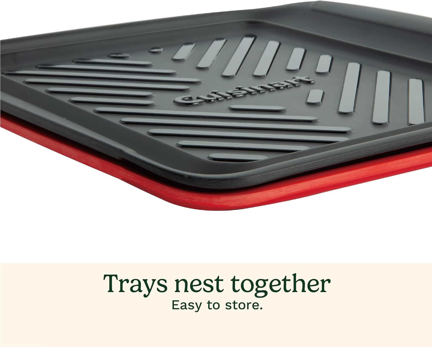 Cuisinart CPK-210 Grilling Prep and Serve Trays, Black and Red Large 18” x 14.5”