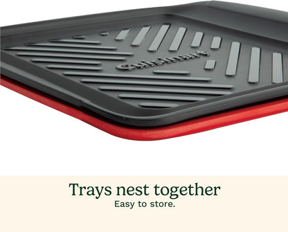 Cuisinart CPK-210 Grilling Prep and Serve Trays, Black and Red Large 18” x 14.5”