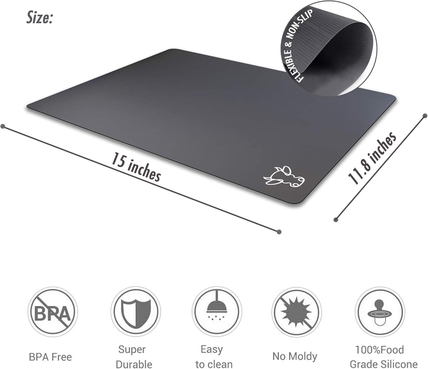 Fotouzy Plastic Cutting Boards with Food Icons, Set of 4, Flexible Cutting Mats with Hole, BPA-Free, Non-Slip and Dishwasher Safe, Modern Neutral Colors