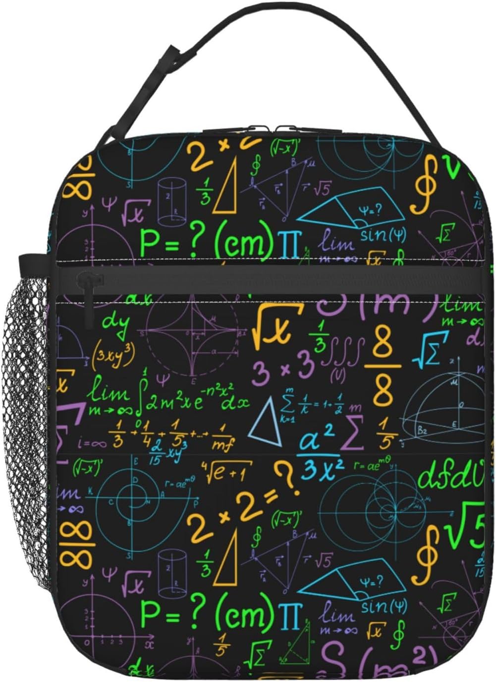 Black Cat Reusable Lunch Box Food Bag Insulated Lunch Bag for Teenage Boys Girls School Beach