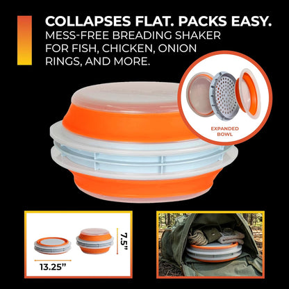 CanCooker Batter Bowl XL: Collapsible, Mess-Free, Dishwasher and Microwave Safe, Chemical-Free in Vibrant Orange