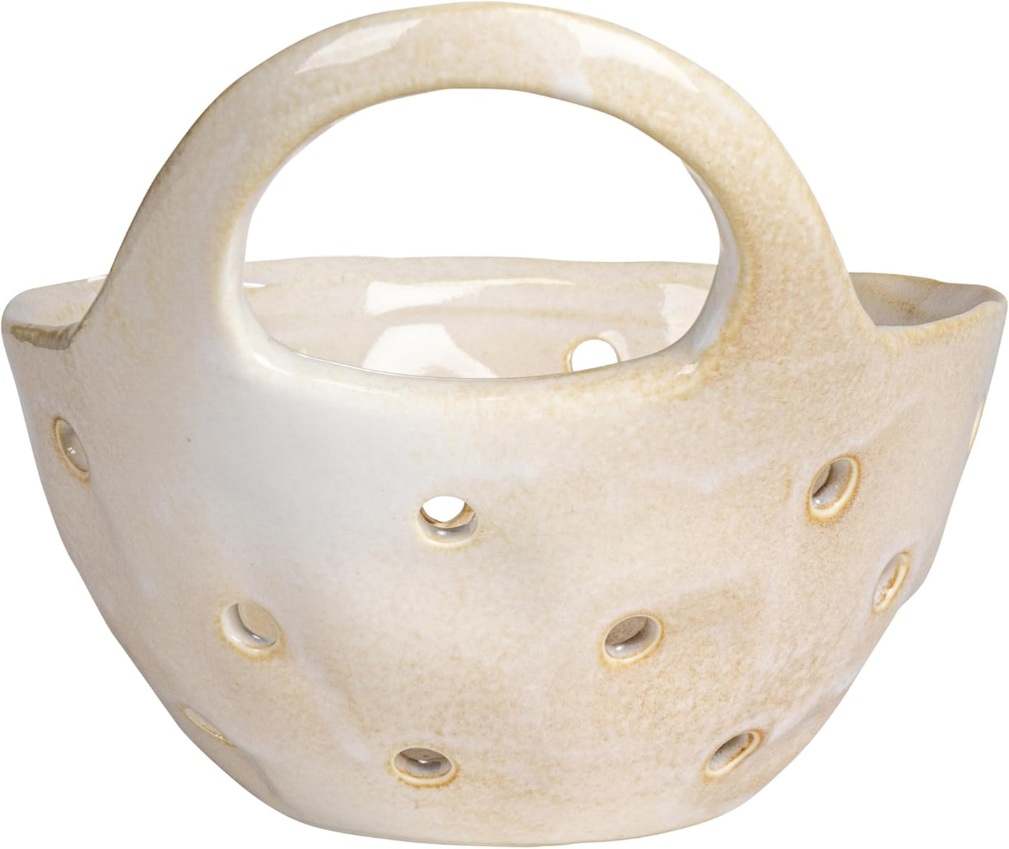 Creative Co-Op Stoneware Colanders with Handles, Set of 2