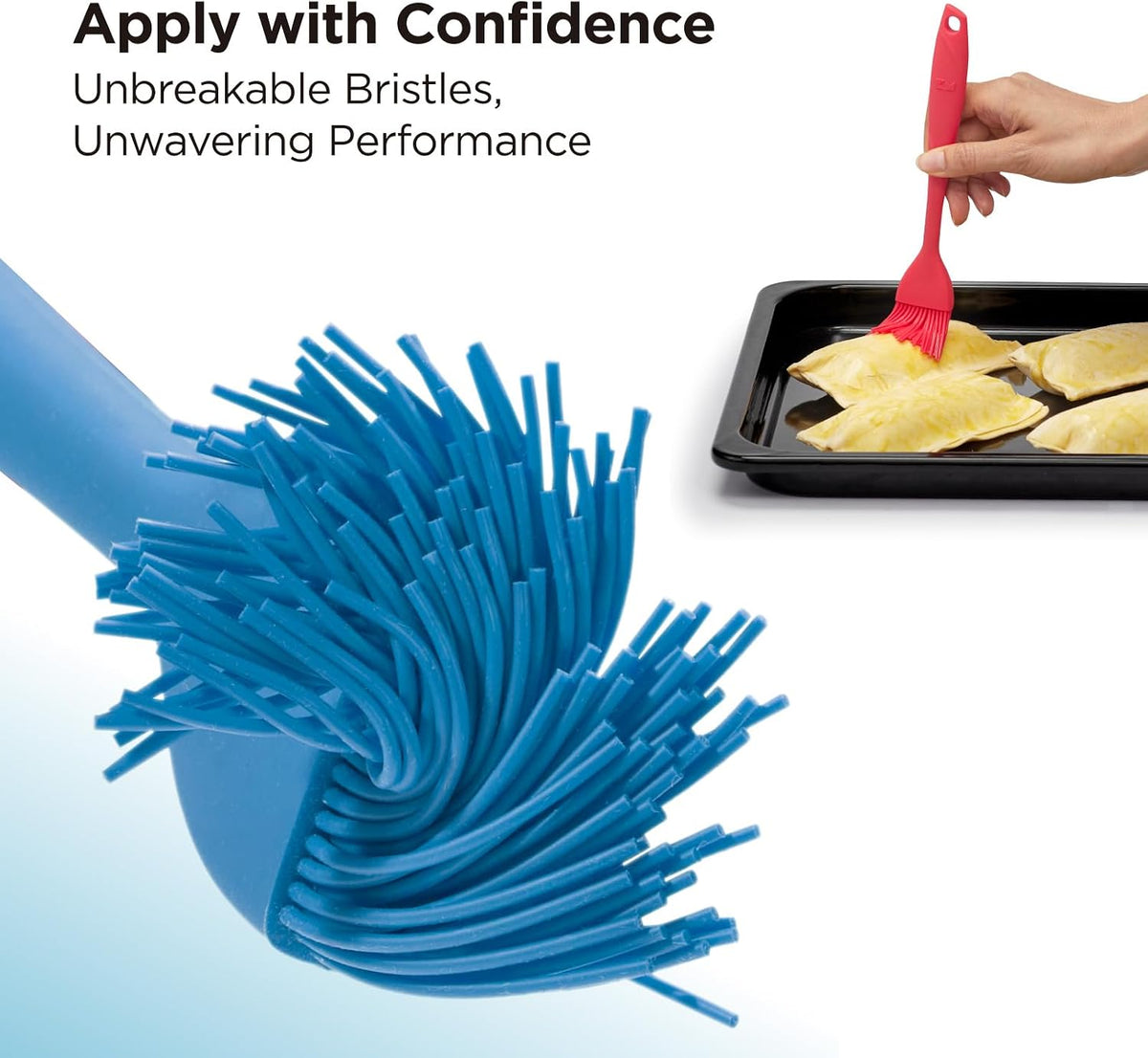 Kitchen Mama WaltzGrip Platinum Silicone Basting Pastry Brush, Yellow