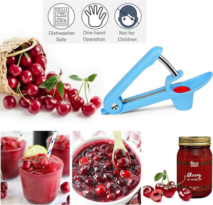 Cherry Pitter Tool,Cherry Pitter Cherry Stone Remover Tool for Making Cherry Jam Cherries Corer Pitter Tool，Cherry Pitter Olive Pitter with Space-Saving Lock Design, Black