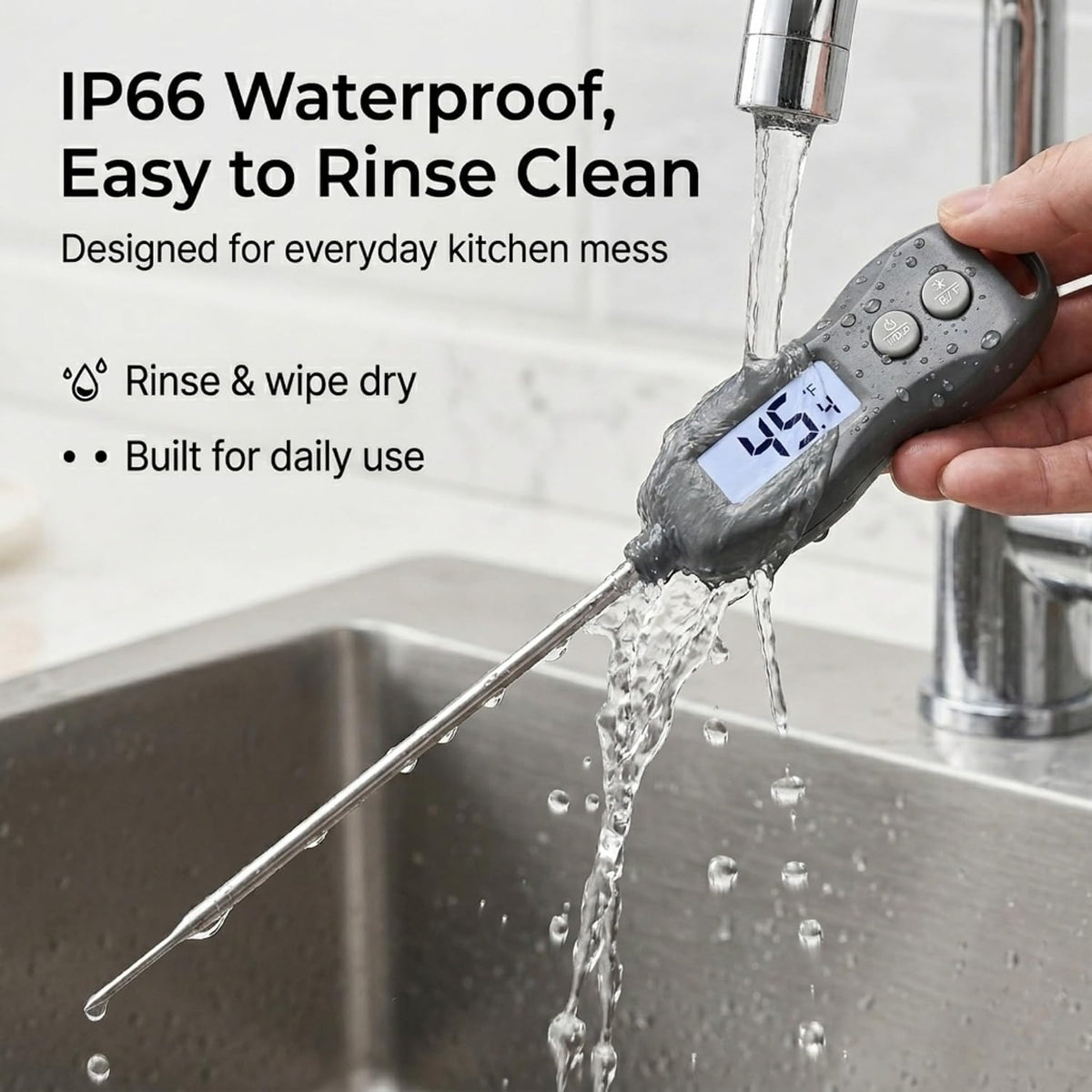 Meat Thermometer Digital Instant Read, Waterproof for BBQ