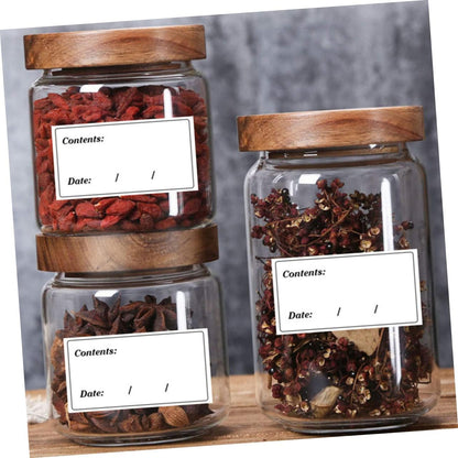 NUOBESTY 5bags Removable Food Date Labels Kitchen Storage Bin Stickers PVC for Organizing