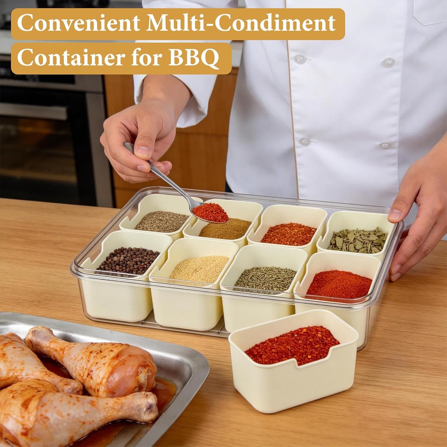 Snackle Box Container, Snack Box Container, Divided Serving Tray with Lid & Handle for Snackle, Veggie, Candy, Nut, Fruits Portable for Travel Party, Picnic (8 Inside Containers Dishwasher Safe)
