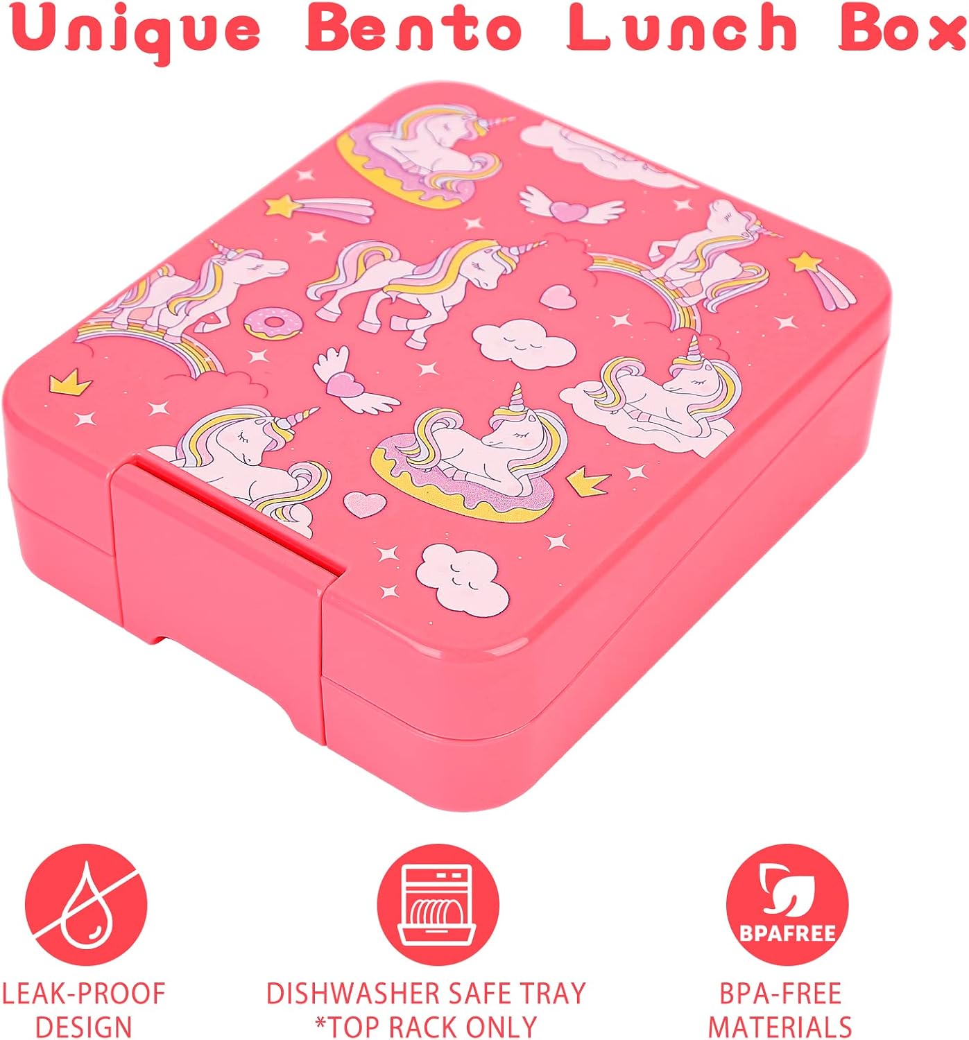 Bento Lunch Box Set for Kids with 10oz Soup Thermo, Leak-Proof Lunch Containers with 4 Compartment, Kids Thermo Hot Food Jar and Insulated Lunch Bag for Kid to School,BPA-Free(Dragon)