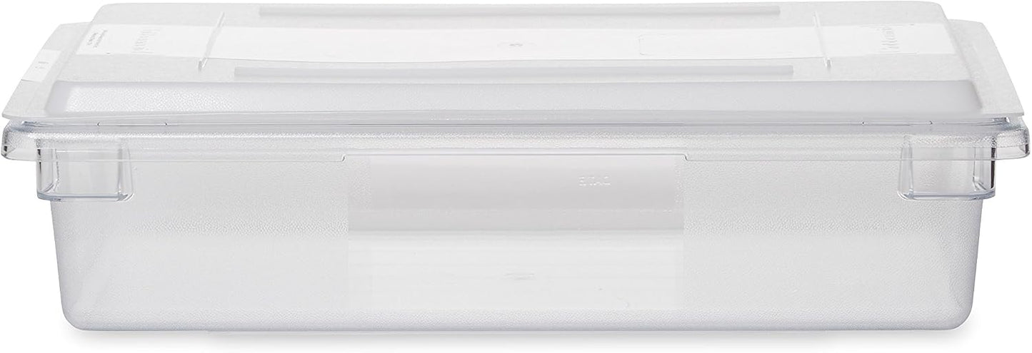Rubbermaid Commercial Products Polycarbonate Food Storage Box/Tote, 2 Gallon, Clear, for Restaurant/Kitchen/Cafeteria