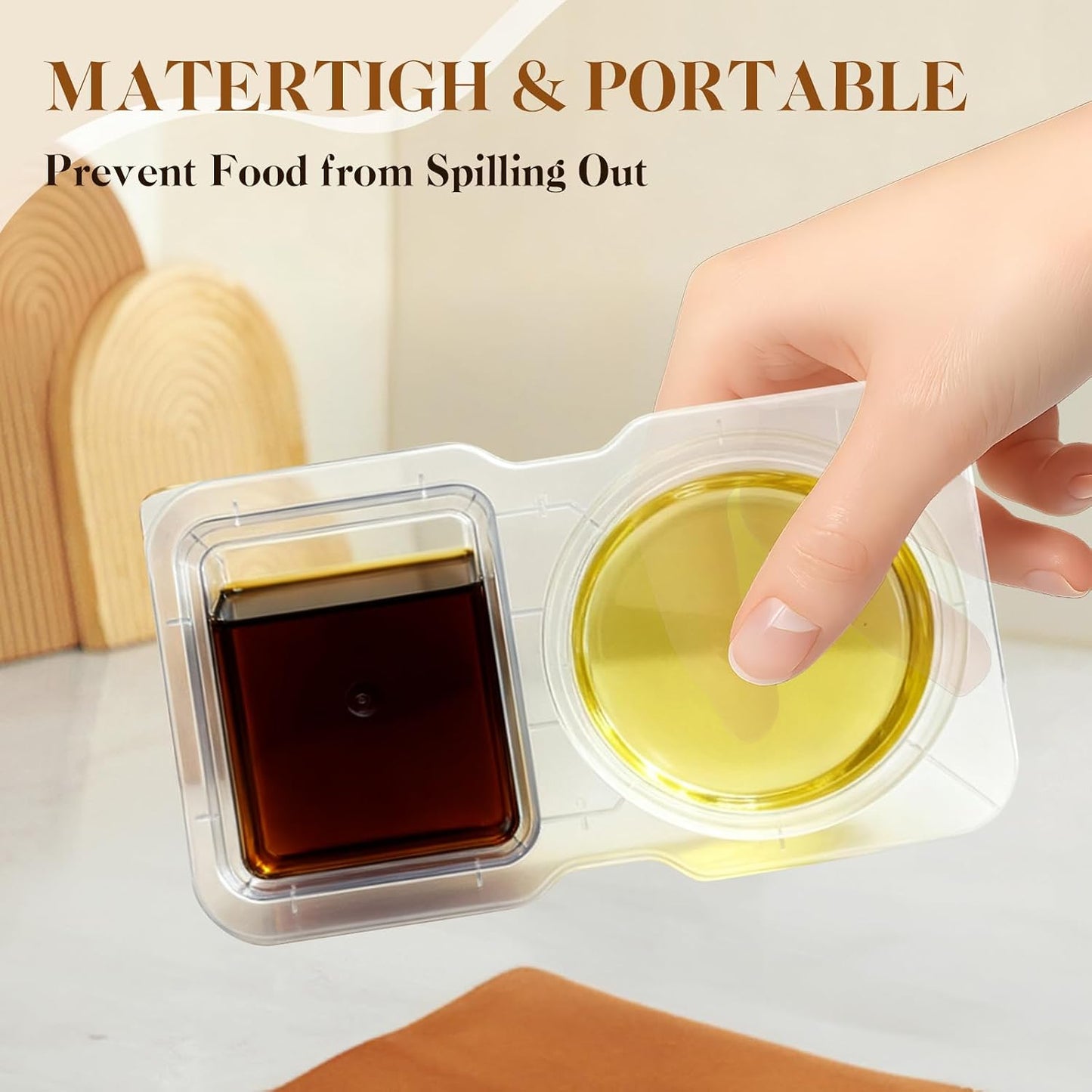 Reusable Snack Containers Compartment with Lids - 20 Sets Snack Containers, Double Snackle Box Compartment Condiment Containers, Snack Box for Sauce and Snacks